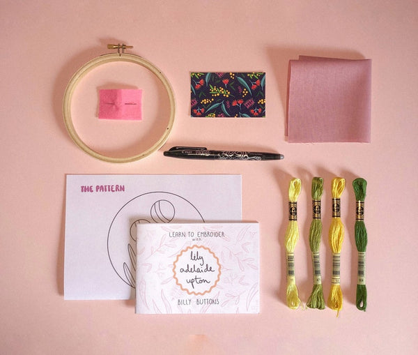 Mini Embroidery Kit - Billy Buttons